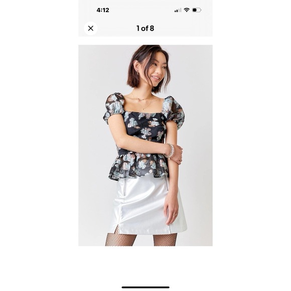 Lot Of 3 Women Tops Fit & Flare Black / Blue Puff Sleeve Francesca's Size Medium - Picture 8 of 15